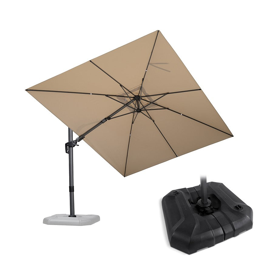 PURPLE LEAF Parasol Déporté Inclinable Gauche Droite Carré et Rectangulaire avec socle