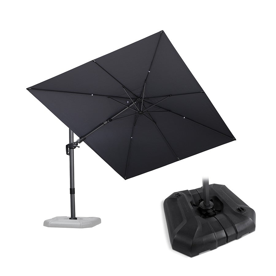 PURPLE LEAF Parasol Déporté Inclinable Gauche Droite Carré et Rectangulaire avec socle