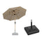 PURPLE LEAF Parasol Droit Inclinable Grain de Bois de Marché Carré Rectangle Rond avec socle