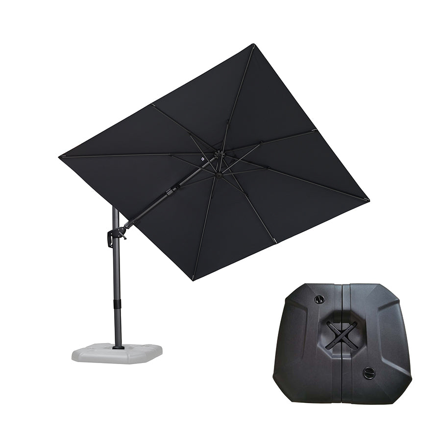 PURPLE LEAF Parasol Déporté Inclinable Gauche Droite Carré et Rectangulaire avec socle