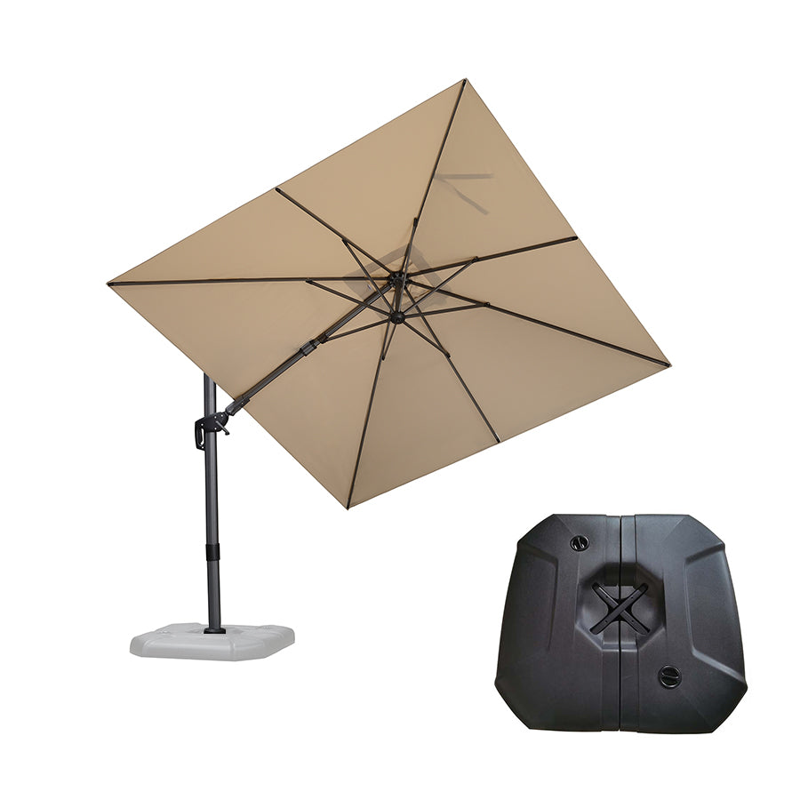 PURPLE LEAF Parasol Déporté Inclinable Gauche Droite Carré et Rectangulaire avec socle