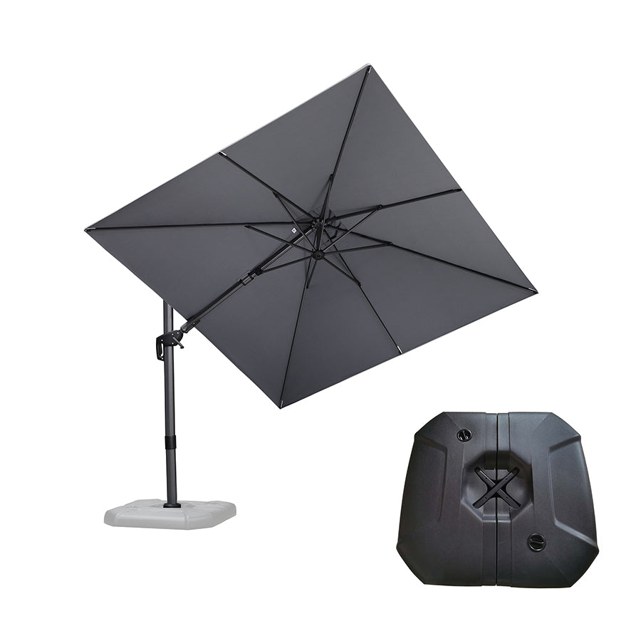 PURPLE LEAF Parasol Déporté Inclinable Gauche Droite Carré et Rectangulaire avec socle