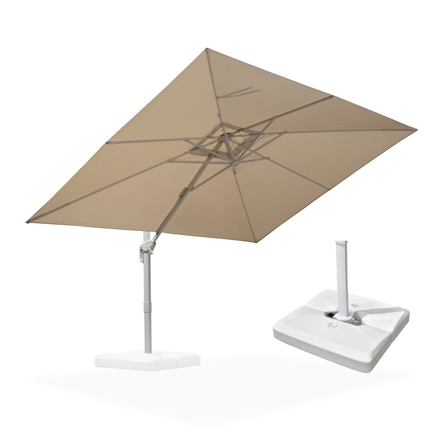 PURPLE LEAF Parasol Déporté Économique avec Cadre Blanc Carré Rectangulaire avec socle