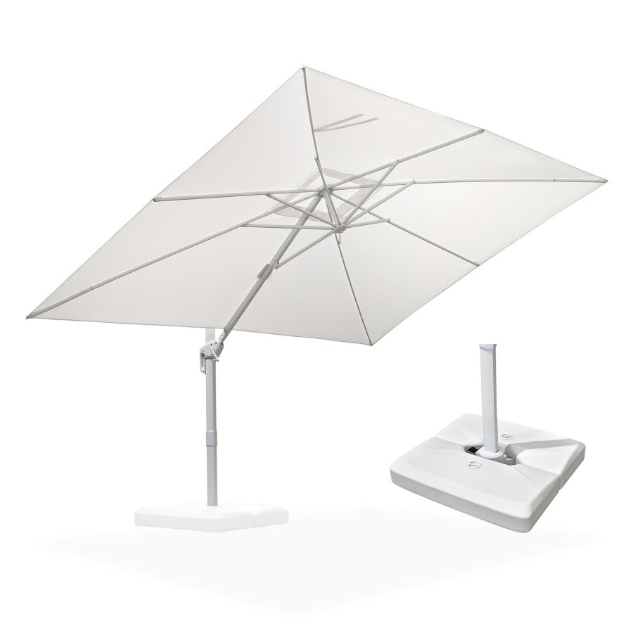 PURPLE LEAF Parasol Déporté Économique avec Cadre Blanc Carré Rectangulaire avec socle