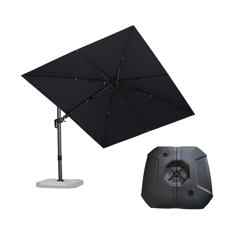PURPLE LEAF Parasol Déporté Inclinable Gauche Droite Carré et Rectangulaire avec socle