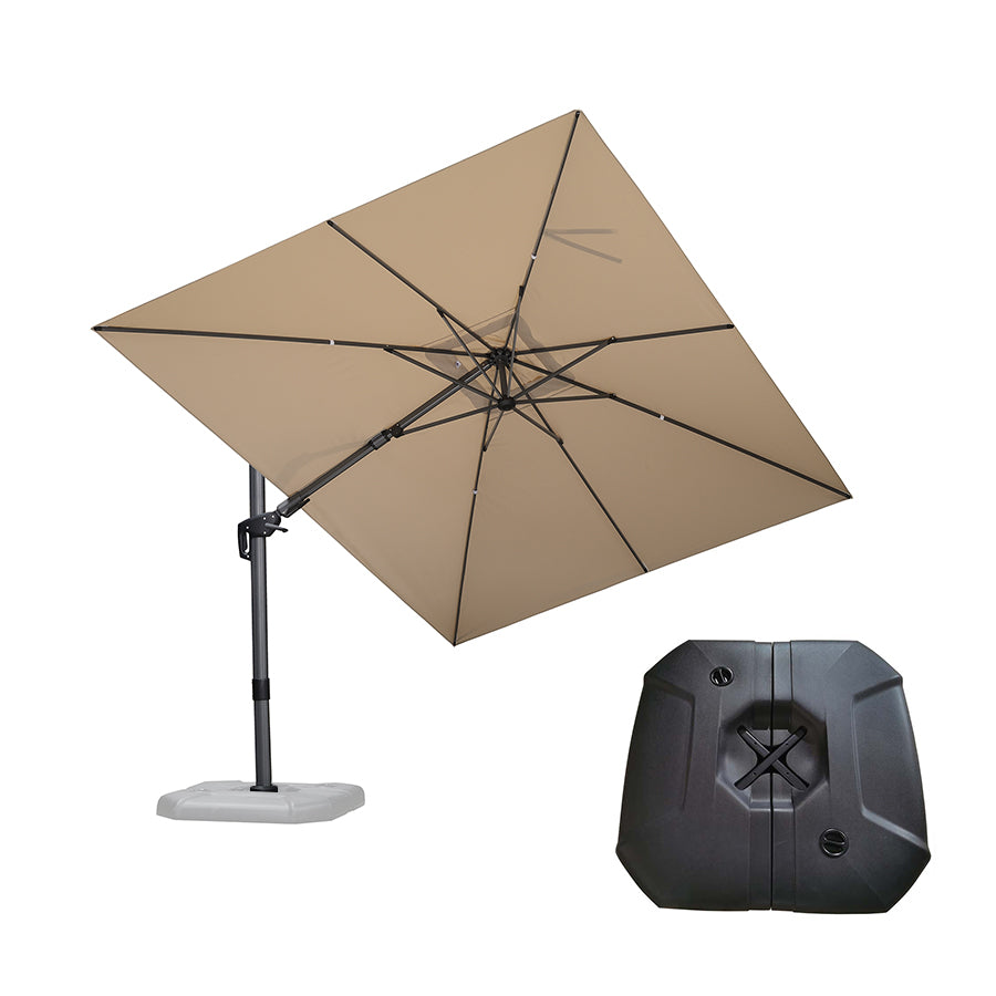 PURPLE LEAF Parasol Déporté Inclinable Gauche Droite Carré et Rectangulaire avec socle