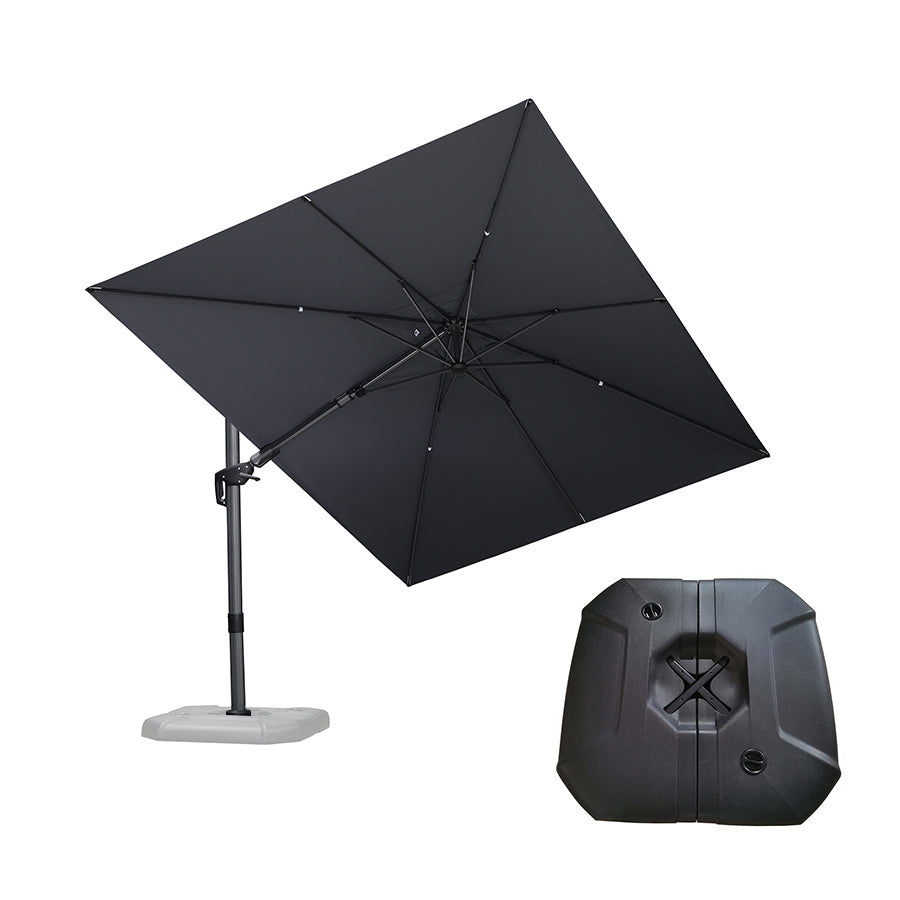 PURPLE LEAF Parasol Déporté Inclinable Gauche Droite Carré et Rectangulaire avec socle