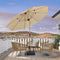 PURPLE LEAF Parasol Droit Inclinable de Marché d'Extérieur en Aluminium avec Effet Bois Pour Table de Jardin Carré Rectangle Rond