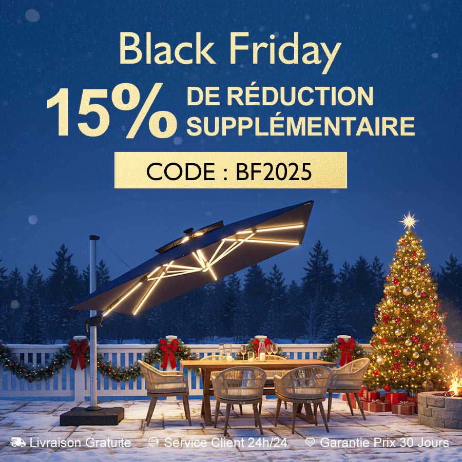 PURPLE LEAF Parasol De Jardin Exterieur Rectangulaire avec LED Parasol Déporté Toit à Double Rotatif 360° Parasol Excentré Inclinable Parasol Terrasse Exterieur