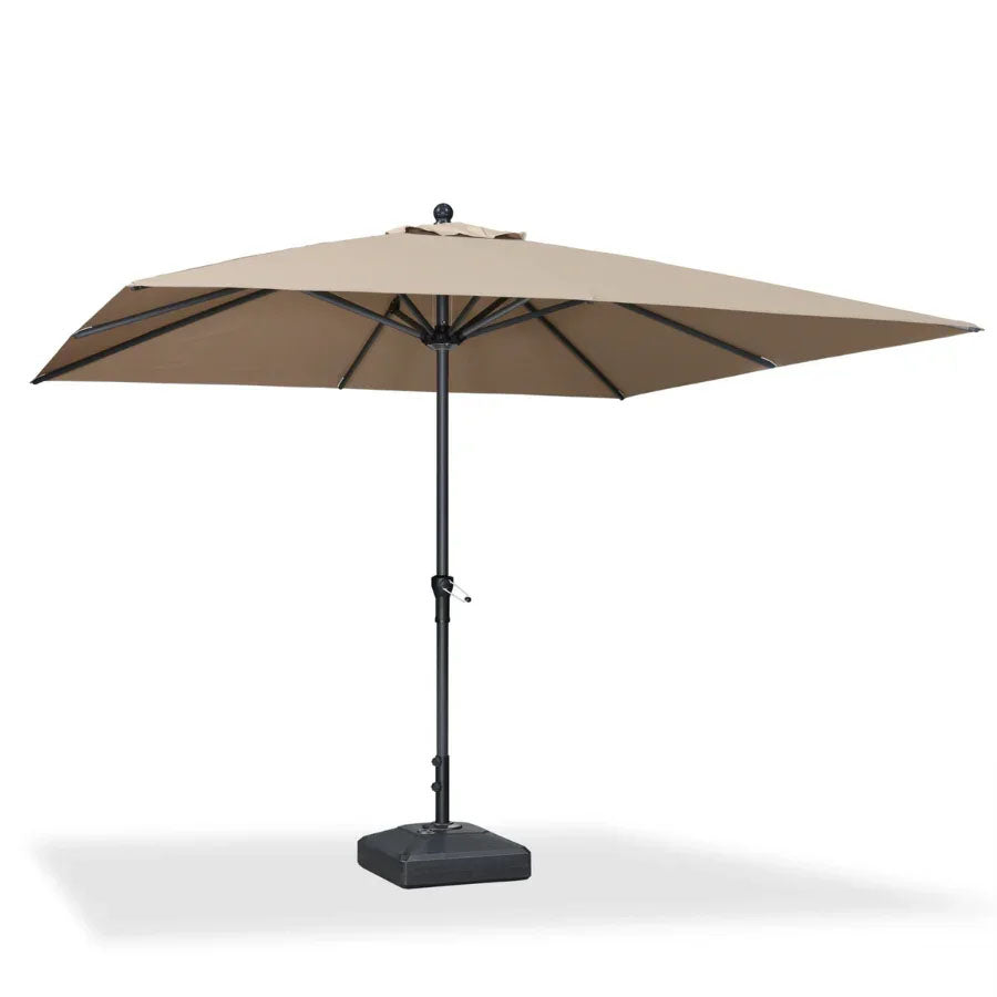 PURPLE LEAF Parasol en Aluminium à Mât Droit, Parasol d'Extérieur,Convient aux Jardins, Terrasses et abords de  Piscine ,Avec Socle