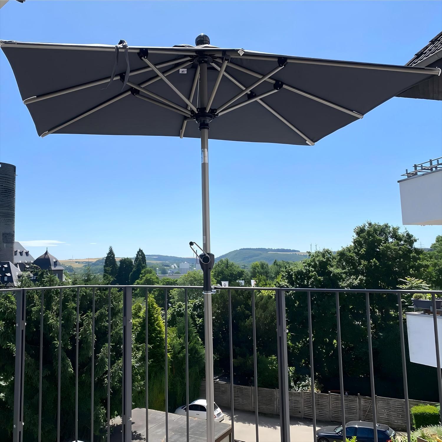 PURPLE LEAF Parasol Droit Inclinable de Marché Carré Rectangle Rond avec socle