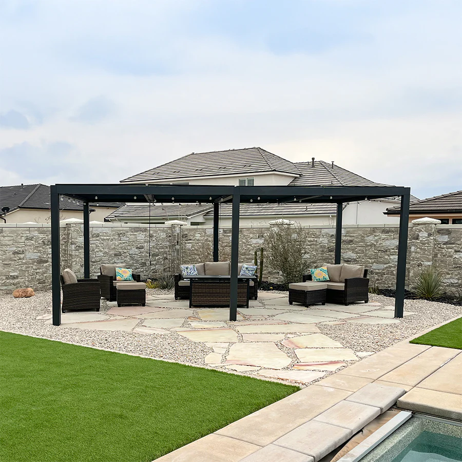 PURPLE LEAF Pergola Bioclimatique Pergola Aluminium Lames Orientables Tonnelle de Jardin Imperméable pour Terrasse Extérieur Carport, Anthracite