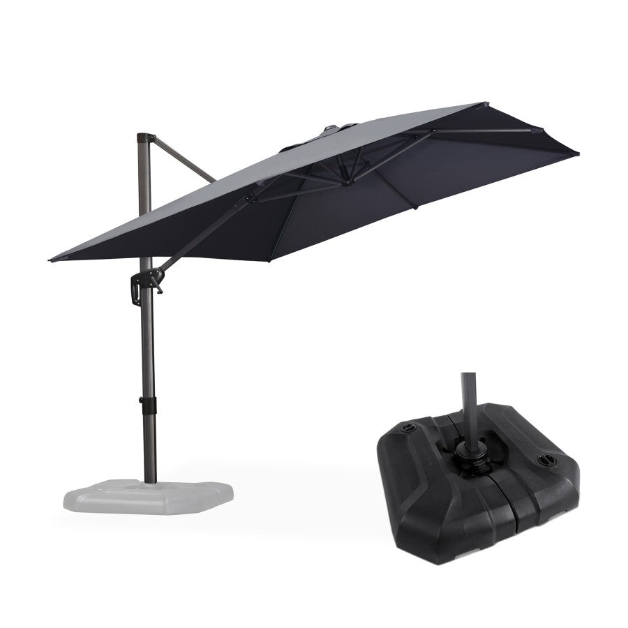 PURPLE LEAF Parasol Déporté de Jardin Économique Rectangulaire avec socle
