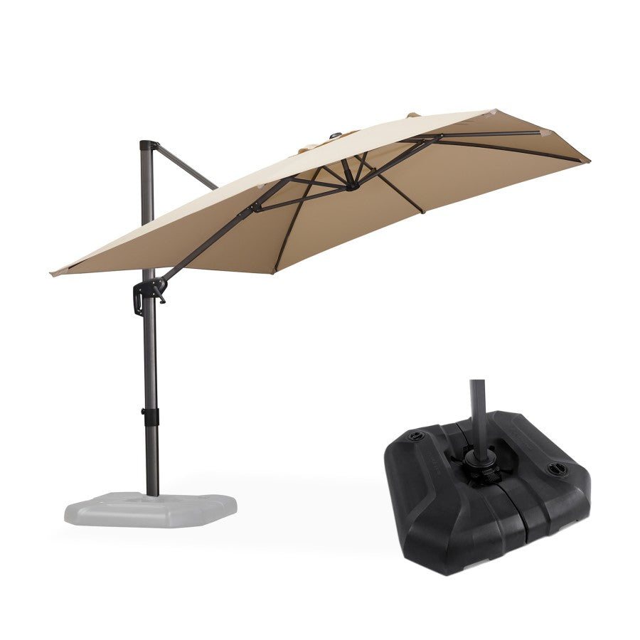 PURPLE LEAF Parasol Déporté de Jardin Économique Rectangulaire avec socle