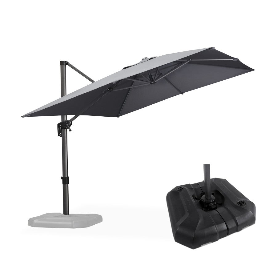 PURPLE LEAF Parasol Déporté de Jardin Économique Rectangulaire avec socle