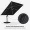 PURPLE LEAF Parasol Déporté avec LED Solaire 3 x 3 m Carré, Parasol De Jardin Extérieur Inclinable Toile Protection UV