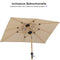 PURPLE LEAF Parasol Droit Inclinable de Marché d'Extérieur en Aluminium avec Effet Bois Pour Table de Jardin Carré Rectangle Rond