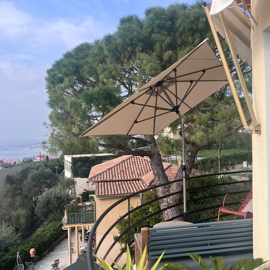PURPLE LEAF Parasol Droit Inclinable de Marché Carré Rectangle Rond avec socle