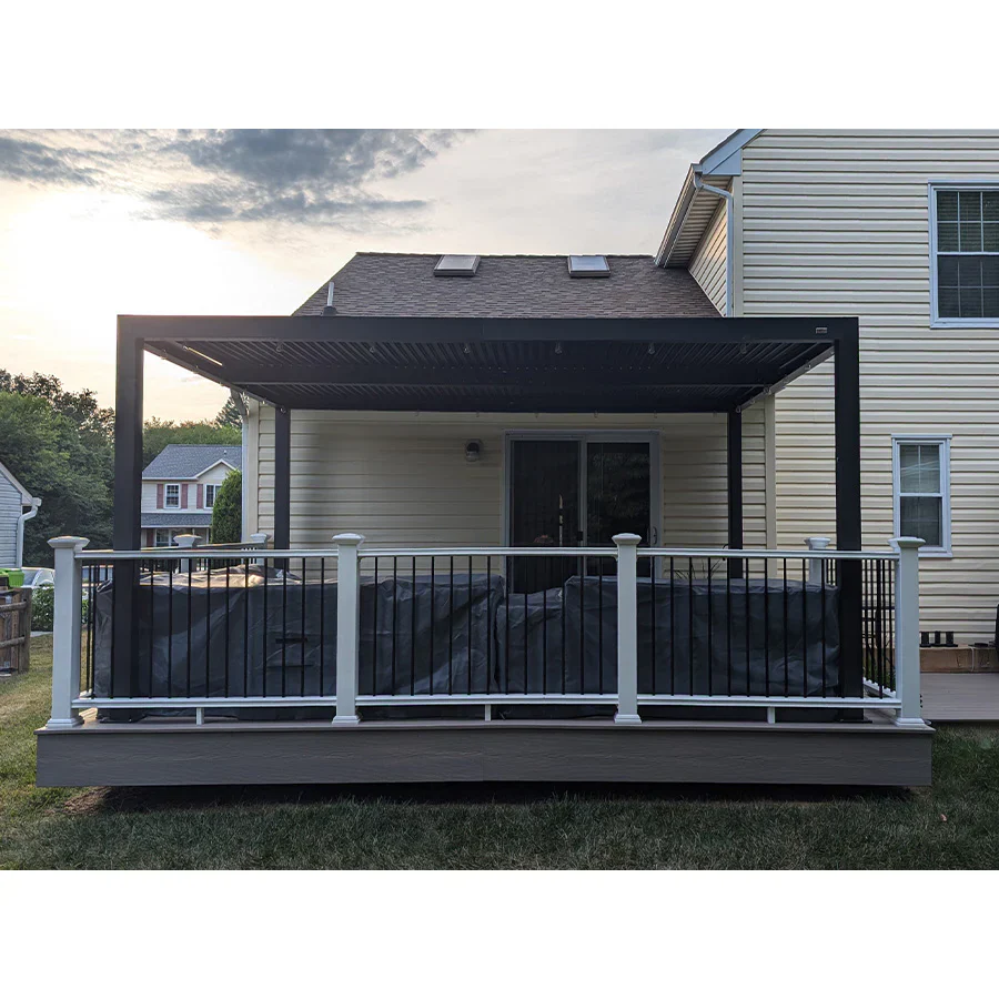 PURPLE LEAF Pergola Bioclimatique Pergola Aluminium Lames Orientables Tonnelle de Jardin Imperméable pour Terrasse Extérieur Carport, Anthracite