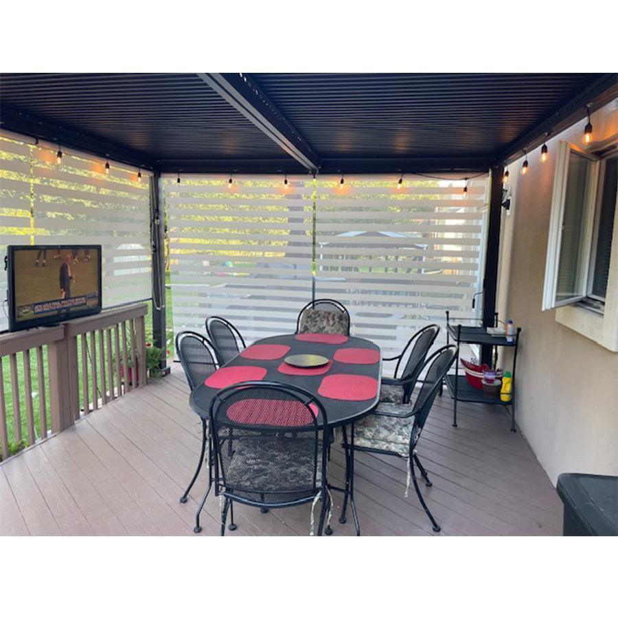 PURPLE LEAF Pergola Bioclimatique Alunimium Toit à Lames Orientables Réglables Tonnelle de Jardin Autoportante avec Stores Enrouleurs Pavillon de Jardin Hardtop Imperméable Abri Terrasse Anthracite