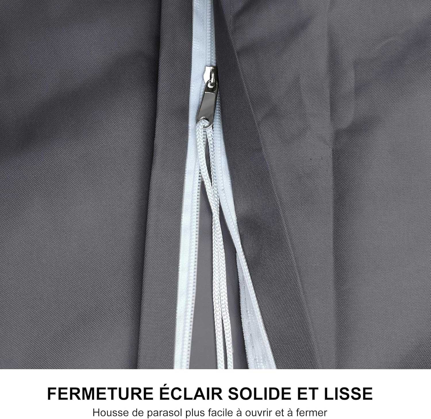 PURPLE LEAF Housse de parasol déporté avec fermeture éclair pour parasol extérieur et parasol de patio