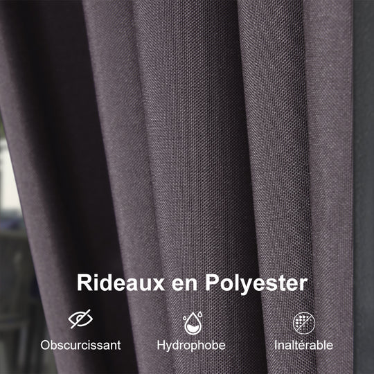 PURPLE LEAF Tonnelle Rigide Gris Modèle Léger Toit Double Robuste Acier Galvanisé Pergola Aluminium Avec Guirlandes Lumineuses Lait