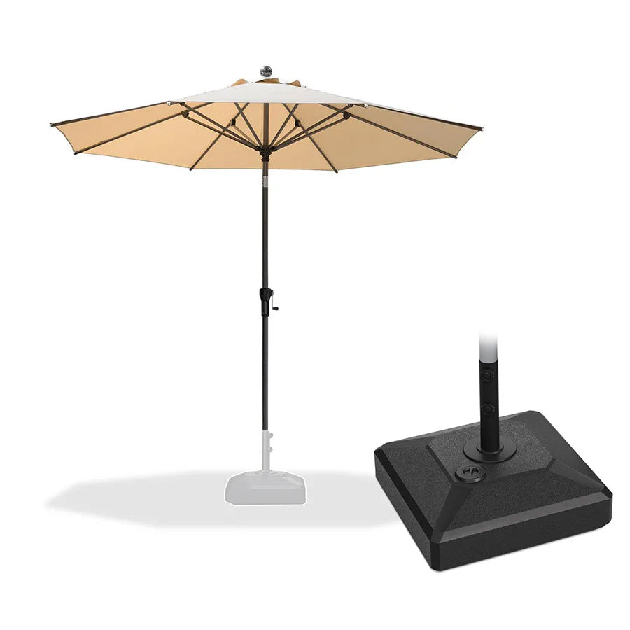 PURPLE LEAF Parasol inclinable en aluminium à mât droit, Carré, Rectangulaire et Rond, Avec Socle