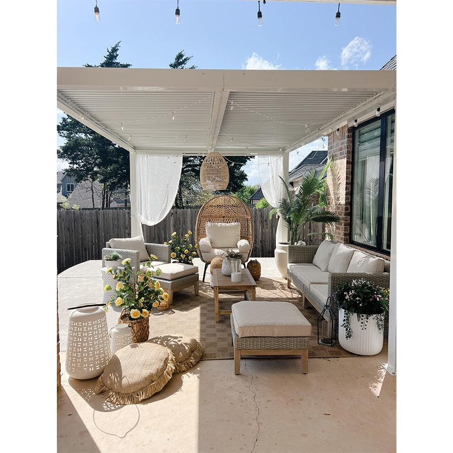 PURPLE LEAF Pergola Bioclimatique Pergola Aluminium  Lames Orientables Tonnelle de Jardin Imperméable pour Terrasse Extérieur Carport, Blanc