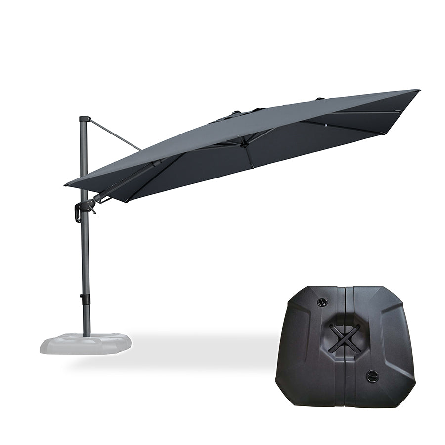 PURPLE LEAF Parasol Déporté Inclinable Gauche Droite Carré et Rectangulaire avec socle
