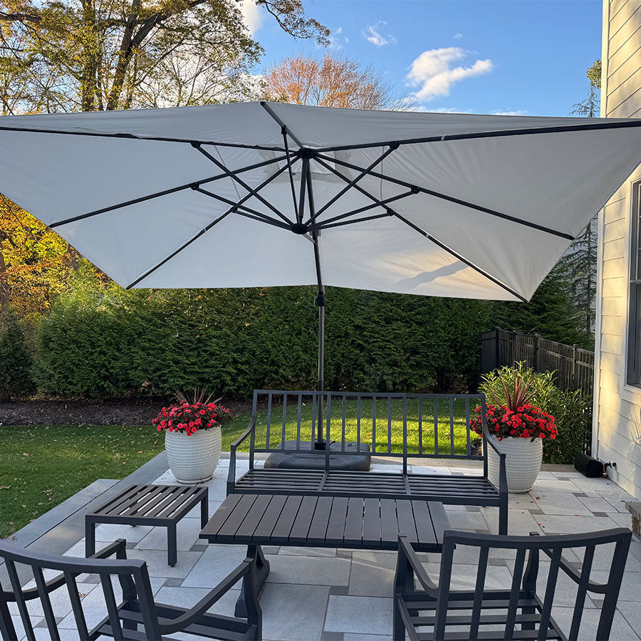 PURPLE LEAF Parasol De Jardin Exterieur Parasol Déporté Rotatif 360°, Parasol Excentré Inclinable, Parasol Suspendu Balcon