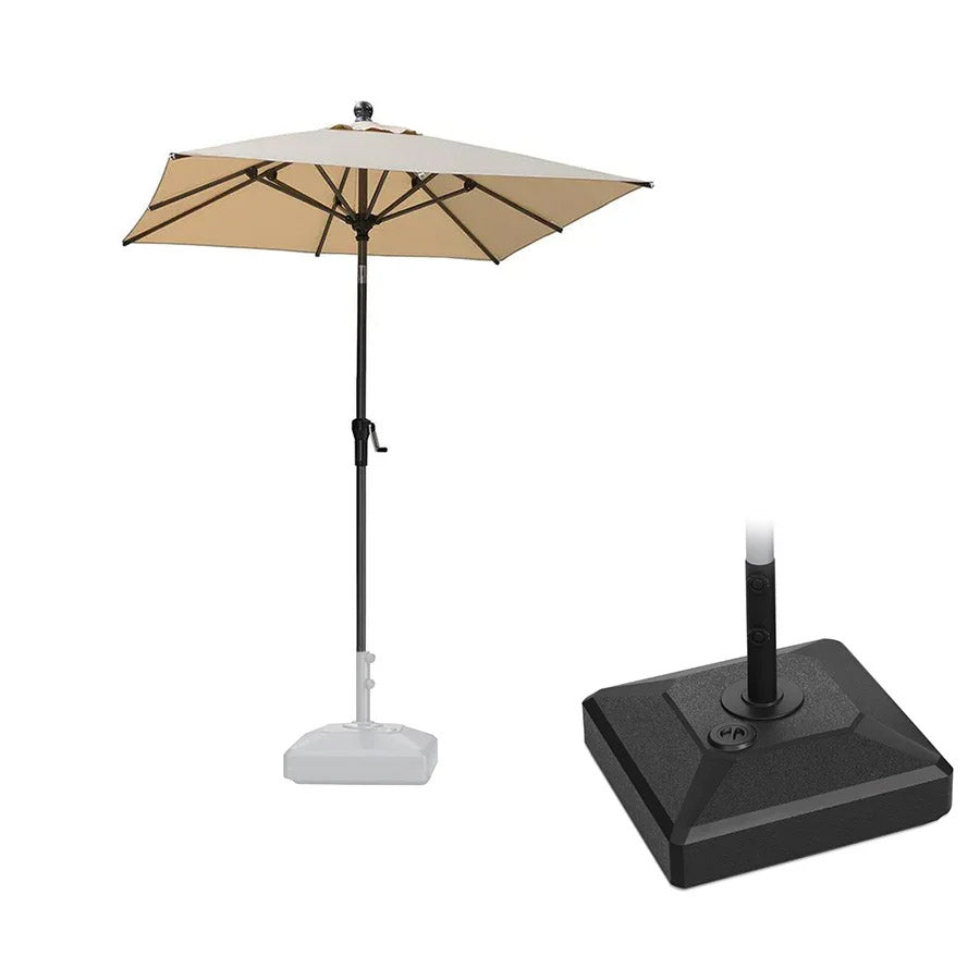 PURPLE LEAF Parasol inclinable en aluminium à mât droit, Carré, Rectangulaire et Rond, Avec Socle