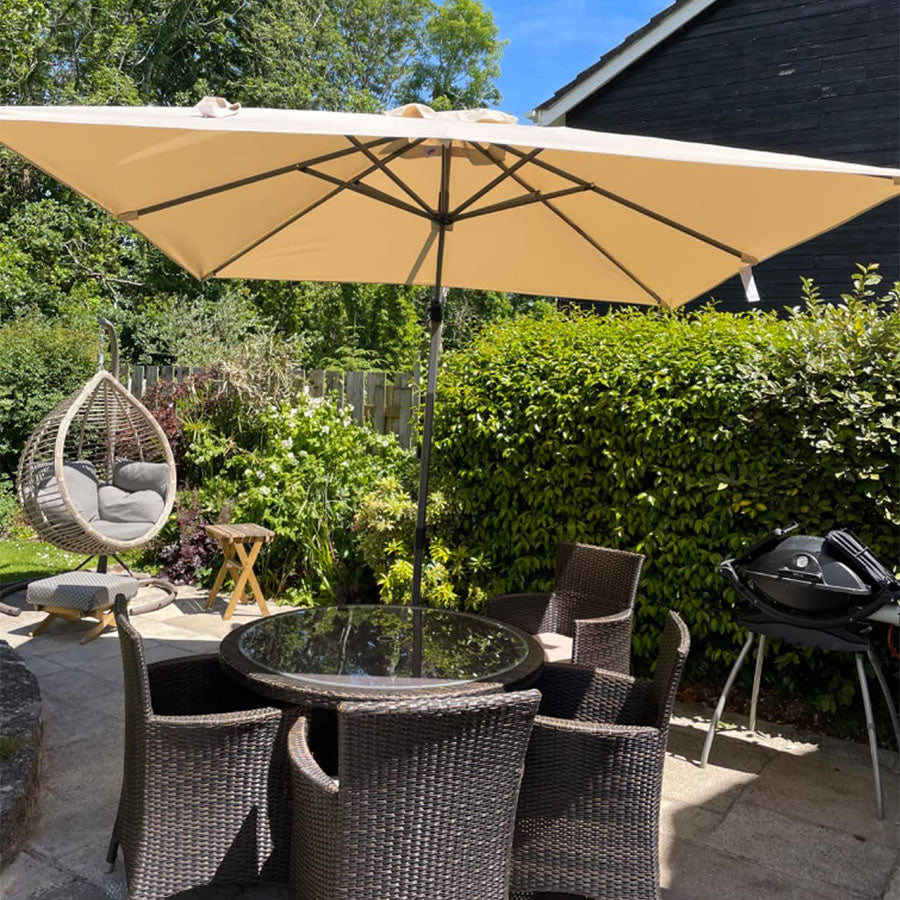 PURPLE LEAF Parasol Déporté de Jardin Économique Carré avec socle