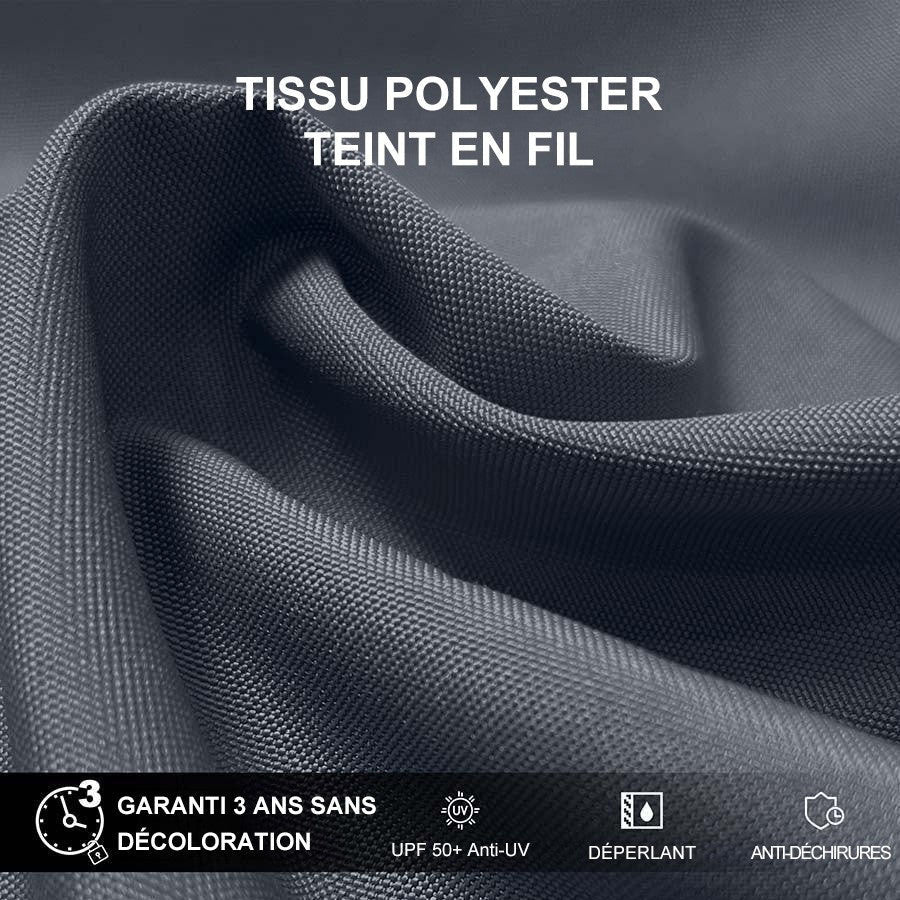 PURPLE LEAF Parasol De Jardin Exterieur Rectangulaire avec LED Parasol Déporté Toit à Double Rotatif 360° Parasol Excentré Inclinable Parasol Terrasse Exterieur