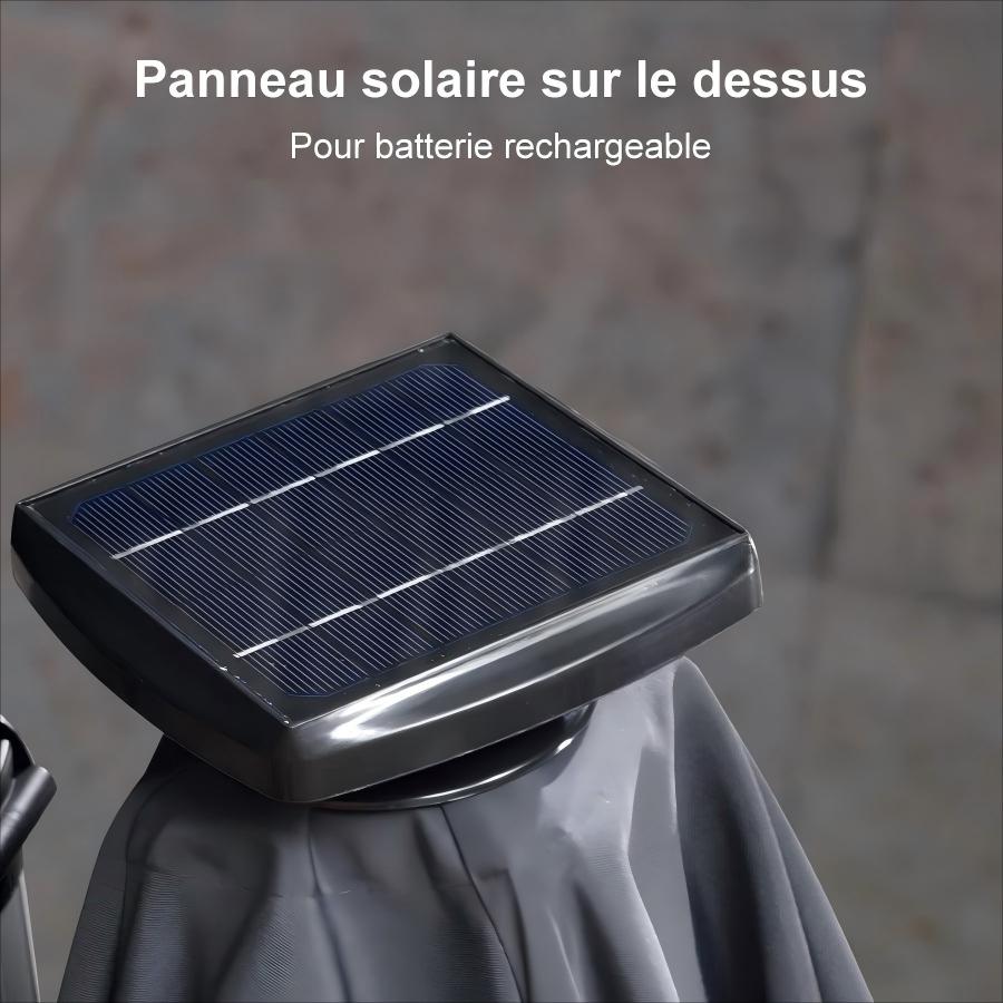 PURPLE LEAF Parasol Déporté avec LED Solaire de Jardin à Double Toit Carré avec socle