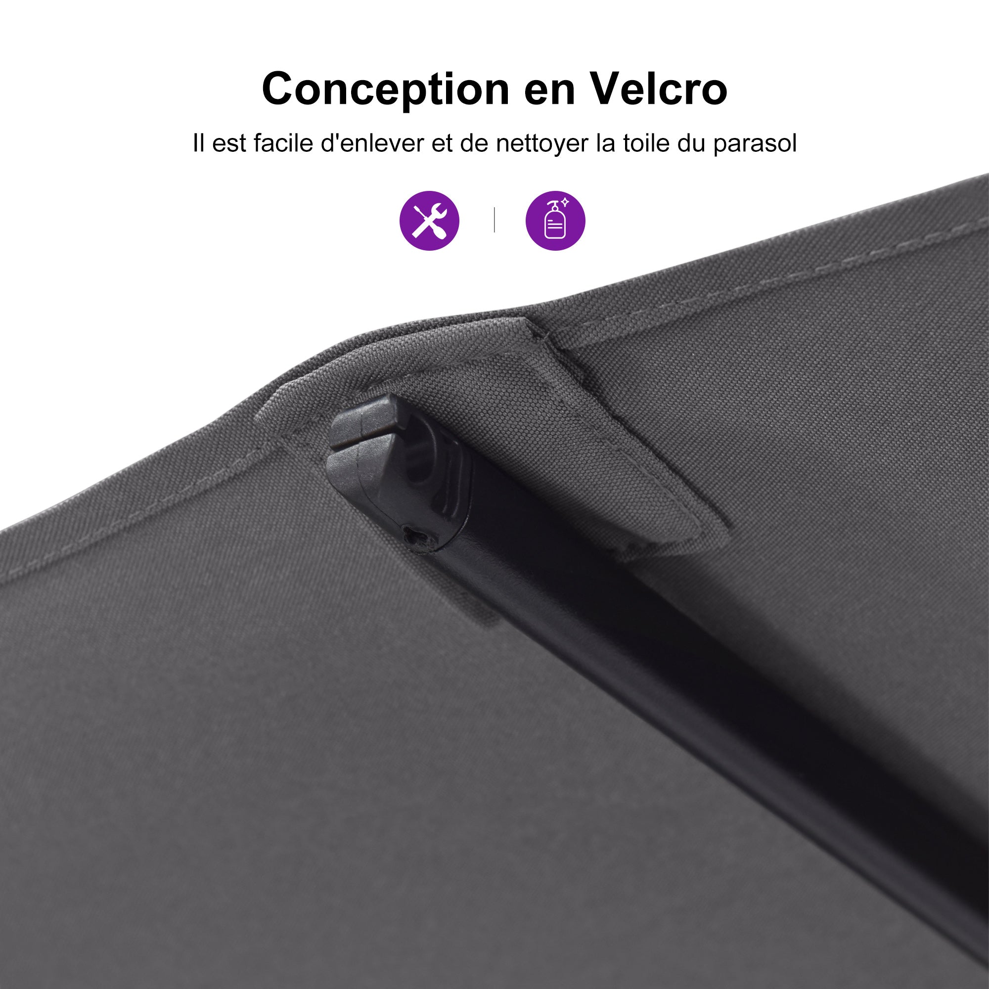 PURPLE LEAF Parasol de Jardin Extérieur, Grand Parasol Double avec Base, pour Terrasse, Jardin, Balcon et Piscine
