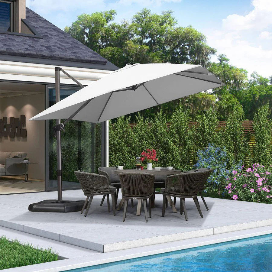 PURPLE LEAF Parasol Déporté de Jardin Économique Carré avec socle