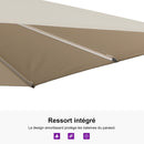 PURPLE LEAF Parasol Droit de Marché avec Système de Manivelle Visible Carré Rectangle Rond