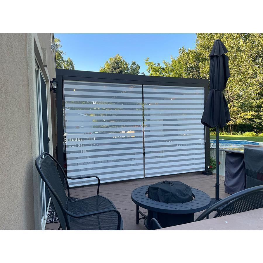 PURPLE LEAF Pergola Bioclimatique Alunimium Toit à Lames Orientables Réglables Tonnelle de Jardin Autoportante avec Stores Enrouleurs Pavillon de Jardin Hardtop Imperméable Abri Terrasse Anthracite