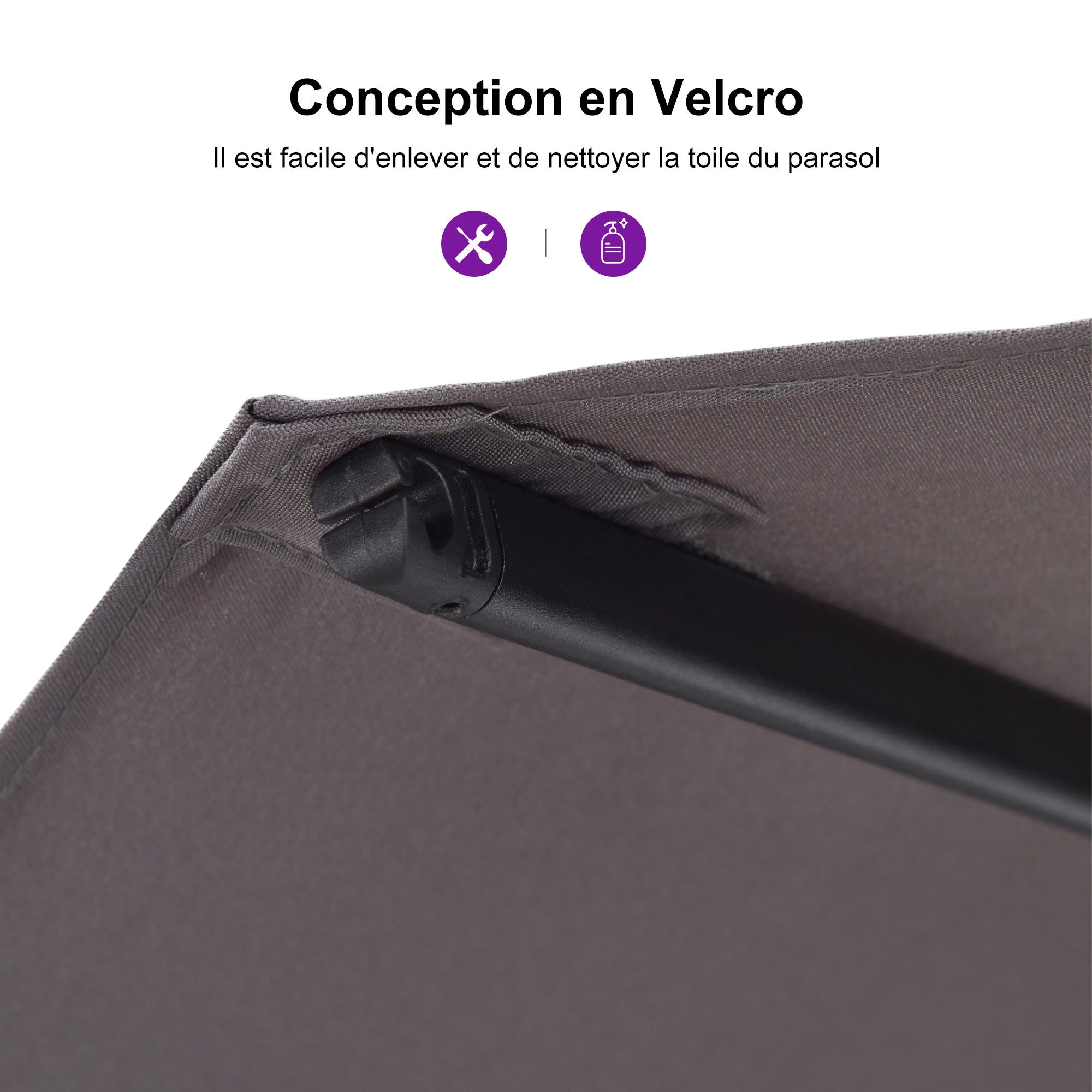 PURPLE LEAF Parasol de Jardin Extérieur, Grand Parasol Double avec Base, pour Terrasse, Jardin, Balcon et Piscine