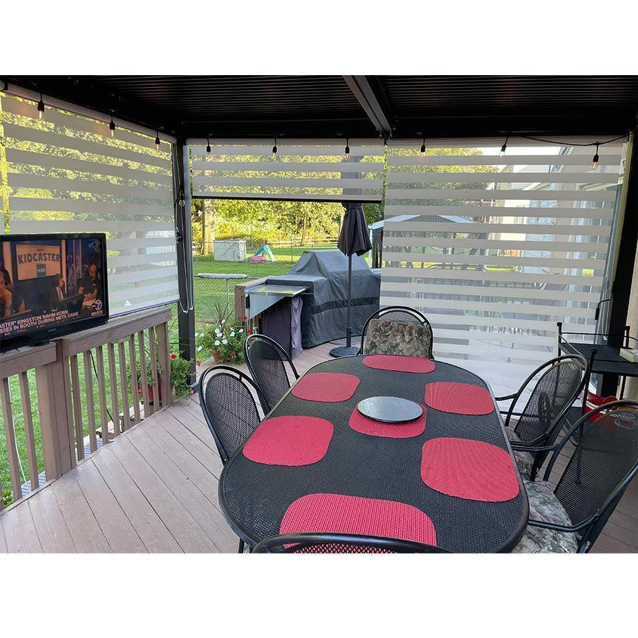 PURPLE LEAF Pergola Bioclimatique Alunimium Toit à Lames Orientables Réglables Tonnelle de Jardin Autoportante avec Stores Enrouleurs Pavillon de Jardin Hardtop Imperméable Abri Terrasse Anthracite