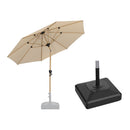 PURPLE LEAF Parasol Droit Inclinable Grain de Bois de Marché Carré Rectangle Rond avec socle