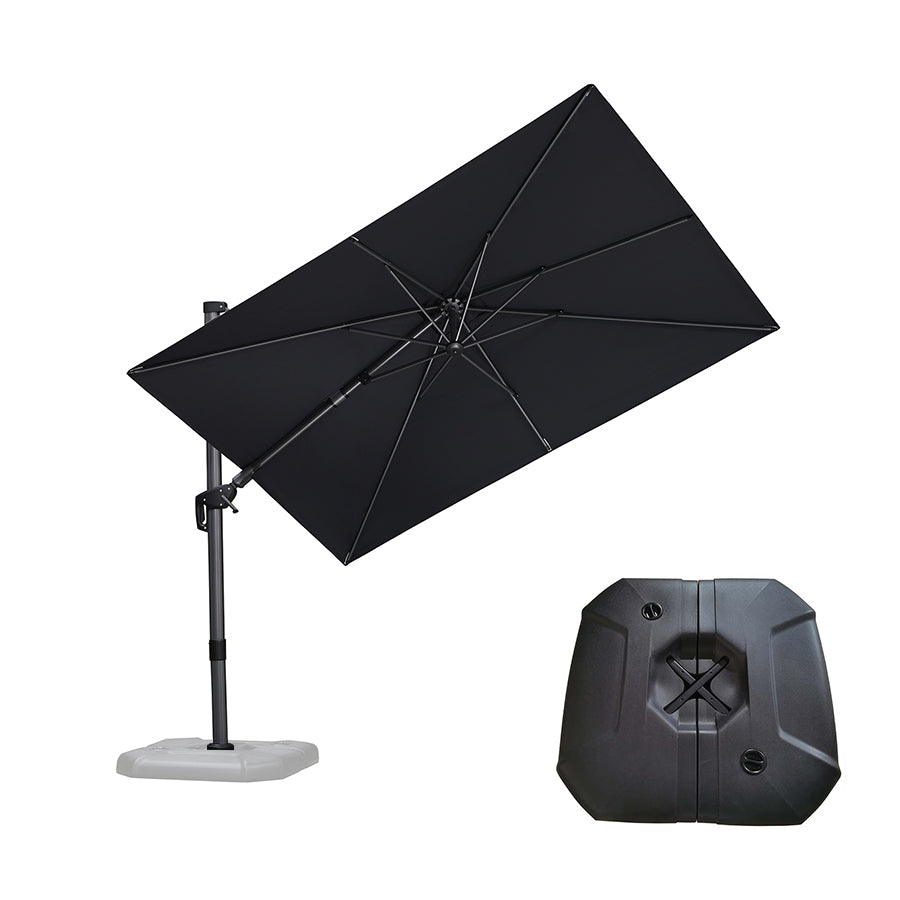 PURPLE LEAF Parasol Déporté Inclinable Gauche Droite Carré et Rectangulaire avec socle