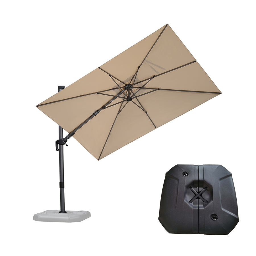 PURPLE LEAF Parasol Déporté Inclinable Gauche Droite Carré et Rectangulaire avec socle