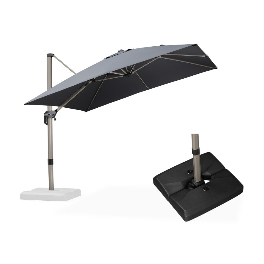 PURPLE LEAF Parasol Déporté Économique Champagne avec socle