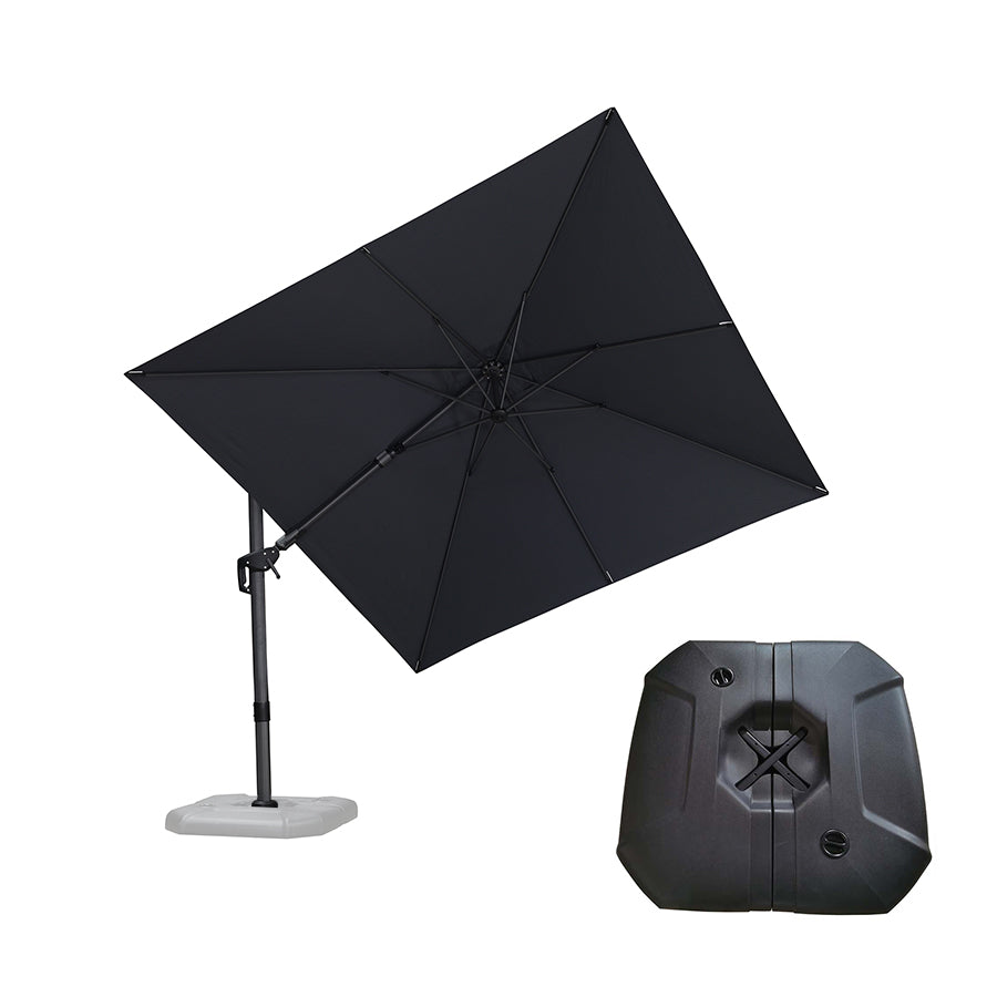 PURPLE LEAF Parasol Déporté Inclinable Gauche Droite Carré et Rectangulaire avec socle