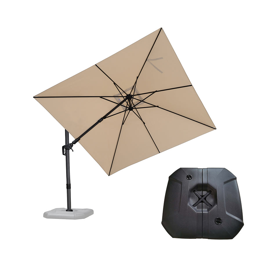 PURPLE LEAF Parasol Déporté Inclinable Gauche Droite Carré et Rectangulaire avec socle