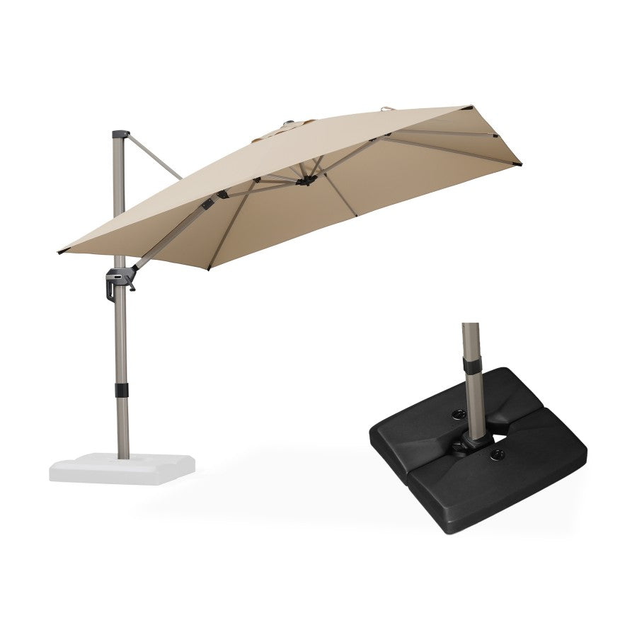 PURPLE LEAF Parasol Déporté Économique Champagne avec socle