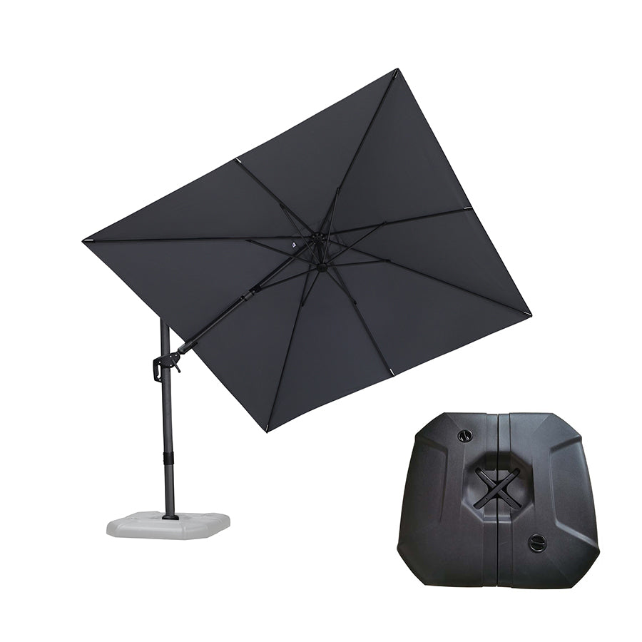 PURPLE LEAF Parasol Déporté Inclinable Gauche Droite Carré et Rectangulaire avec socle