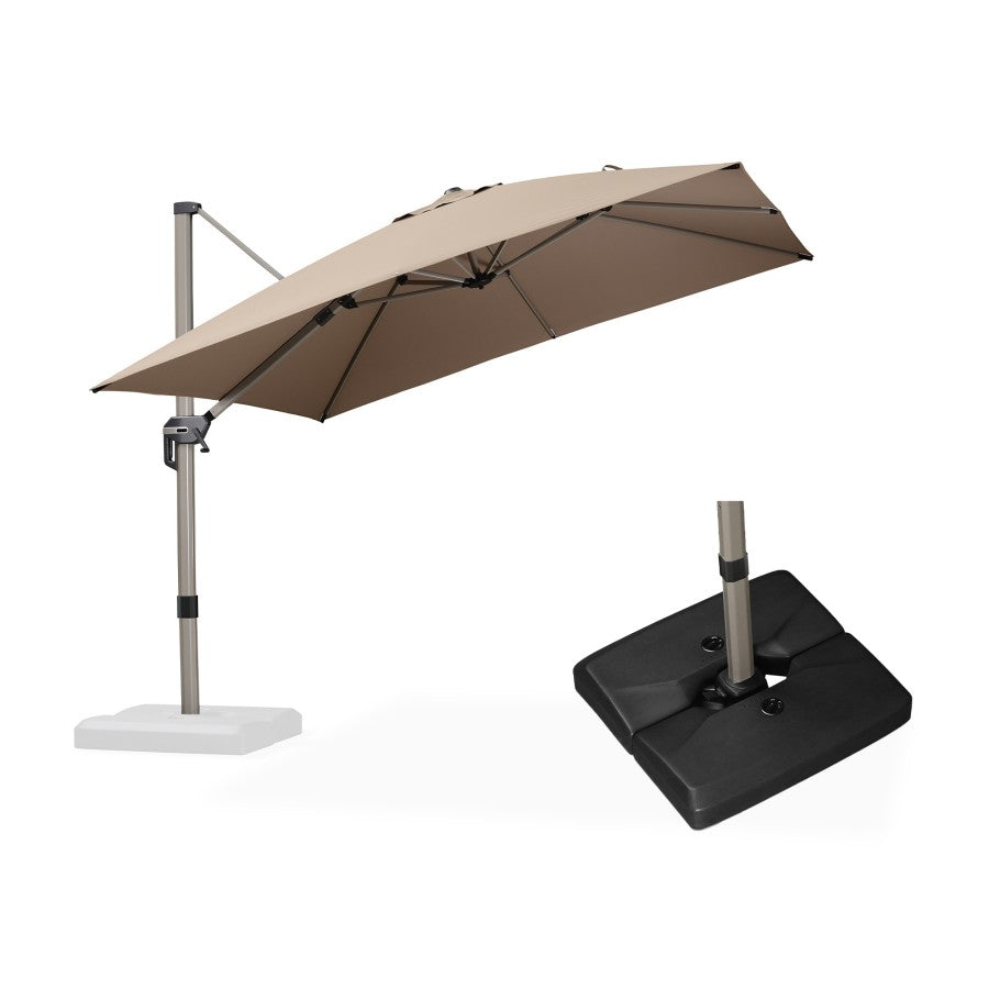 PURPLE LEAF Parasol Déporté Économique Champagne avec socle