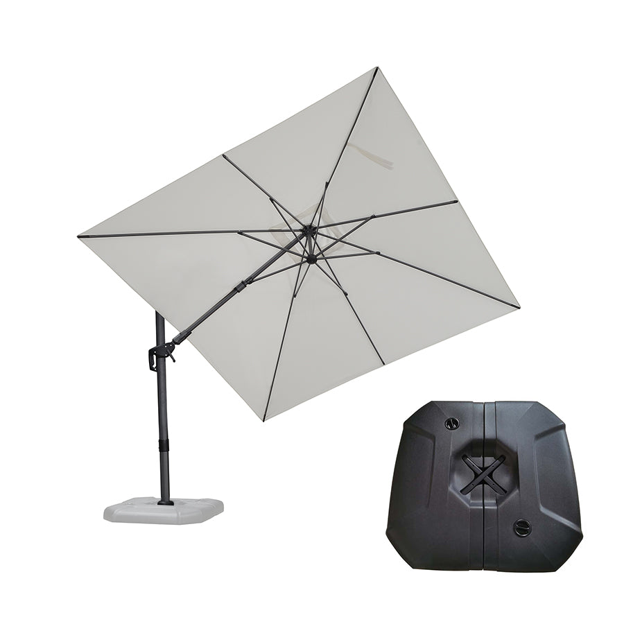 PURPLE LEAF Parasol Déporté Inclinable Gauche Droite Carré et Rectangulaire avec socle